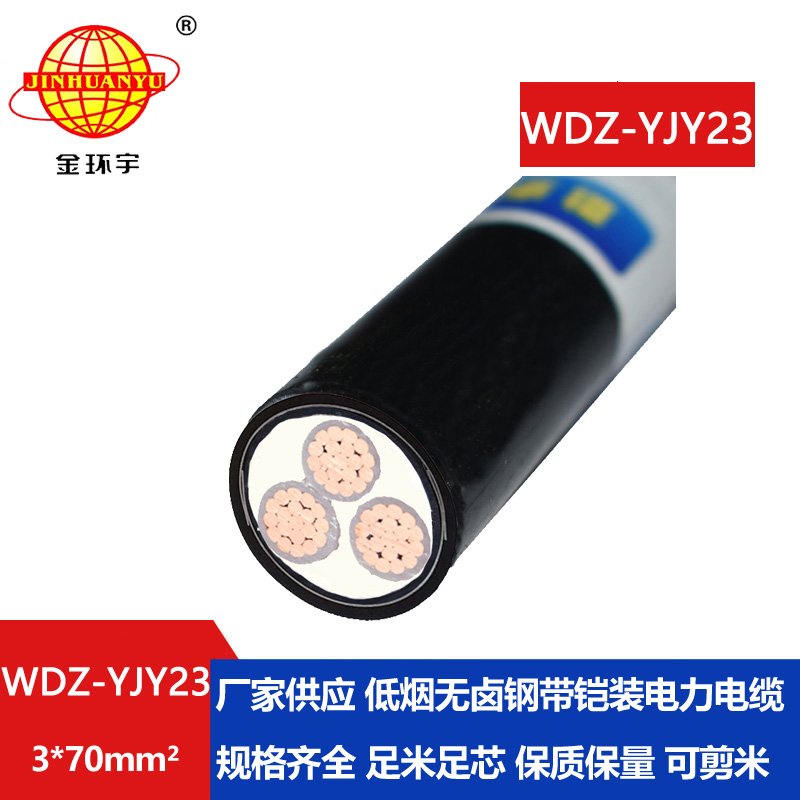 金環(huán)宇 低煙無(wú)鹵鋼帶鎧裝電力電纜WDZ-YJY23-3x70平